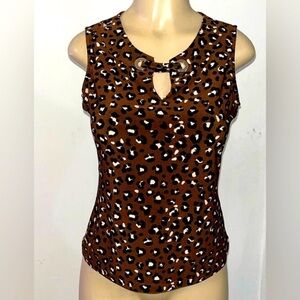 TOMMY HILFIGER Animal Print Sleeveless Blouse Sz XS S